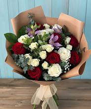 Букет цветов из:  Розы и Альстромерии в Ленинское