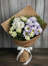 Букет цветов из:  Хризантемы и Розы #REPLACE_PRED# Ленинское