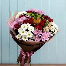 Букет цветов из:  Розы, Хризантемы и Альстромерии в Ленинское