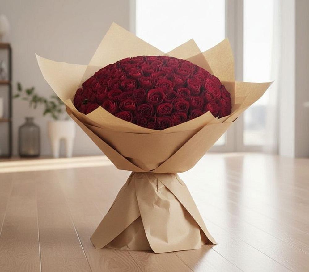 Букет 101 Красная роза в Ленинское