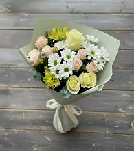 Букет цветов из:  Альстромерии, Розы и Хризантемы #REPLACE_PRED# Ленинское