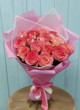 Букет 15 Розовых роз Равель в Ленинское