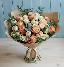 Букет цветов из:  Альстромерии и Розы #REPLACE_PRED# Ленинское